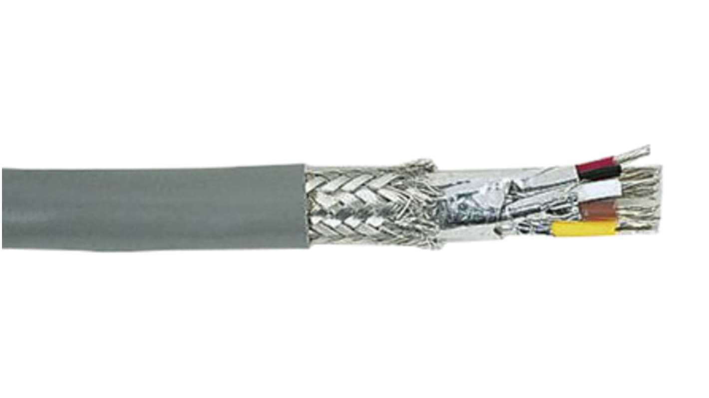 Alpha Wire Alpha Essentials Coaxial Cable Ethernetkabel Cat.5, 100m, Grau Verlegekabel S/FTP, Aussen ø 6.35mm, PVC