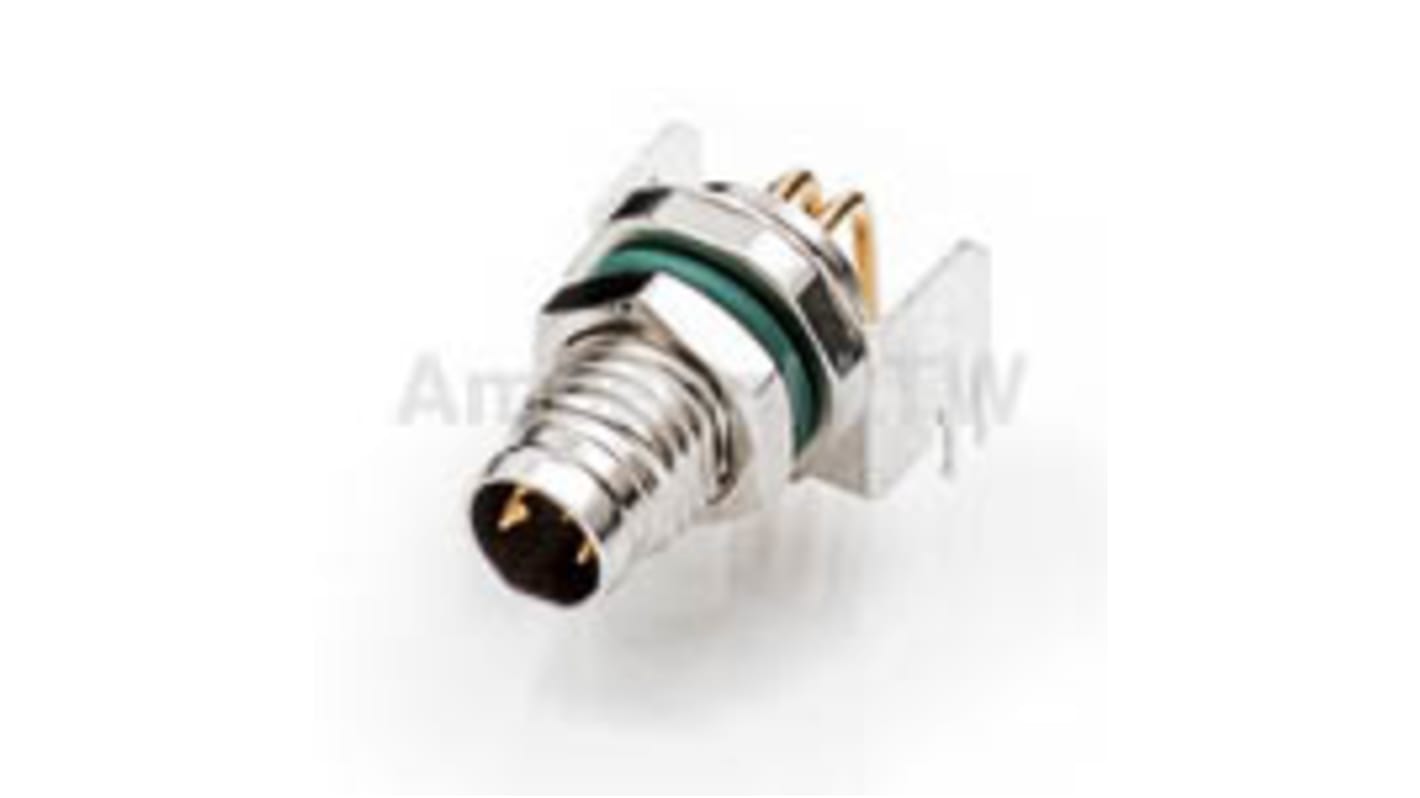 Amphenol M M8 Rundsteckverbinder Stecker 3-polig / 4.0A, Tafelmontage Leiterplatte IP68