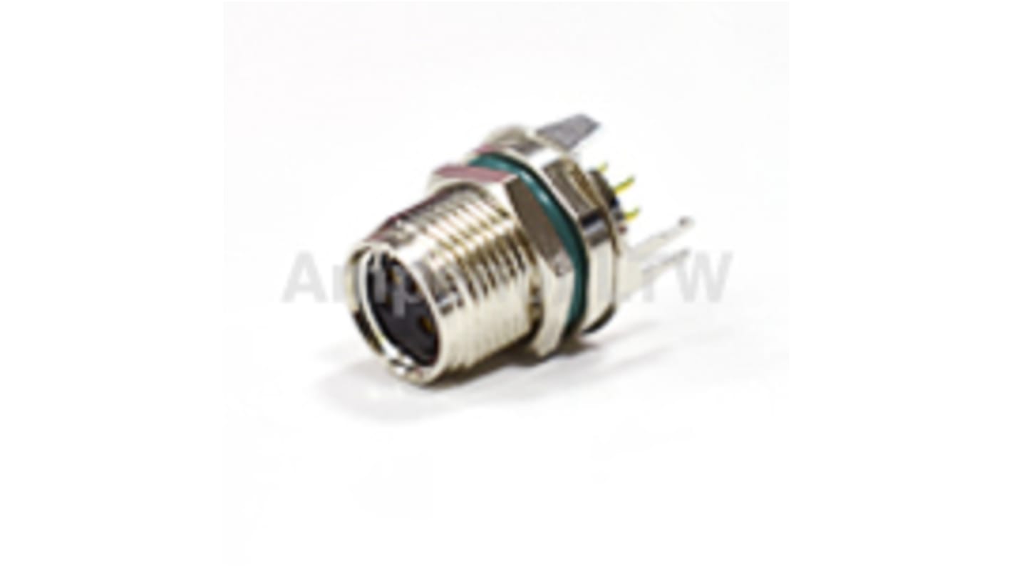 Amphenol Industrial Circular Connector, 4 Contacts, Panel Mount, M8 Connector, Socket, Female, IP68, M Series