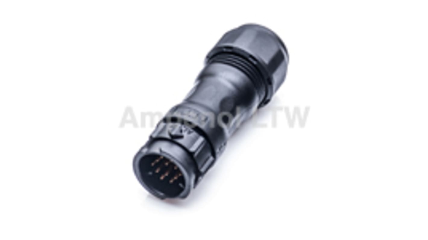 Conector circular Amphenol Industrial hembra serie X-Lok de 12 vías hembra, montaje aéreo, IP68