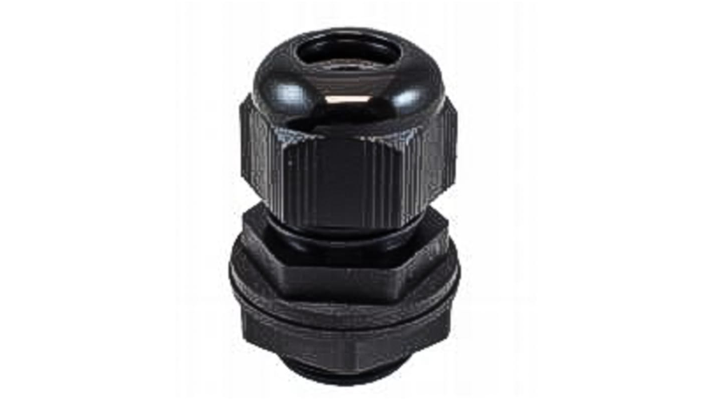 Alpha Wire FIT Series Black PA 6 Cable Gland, M12 Thread, 3mm Min, 6.5mm Max, IP66, IP68