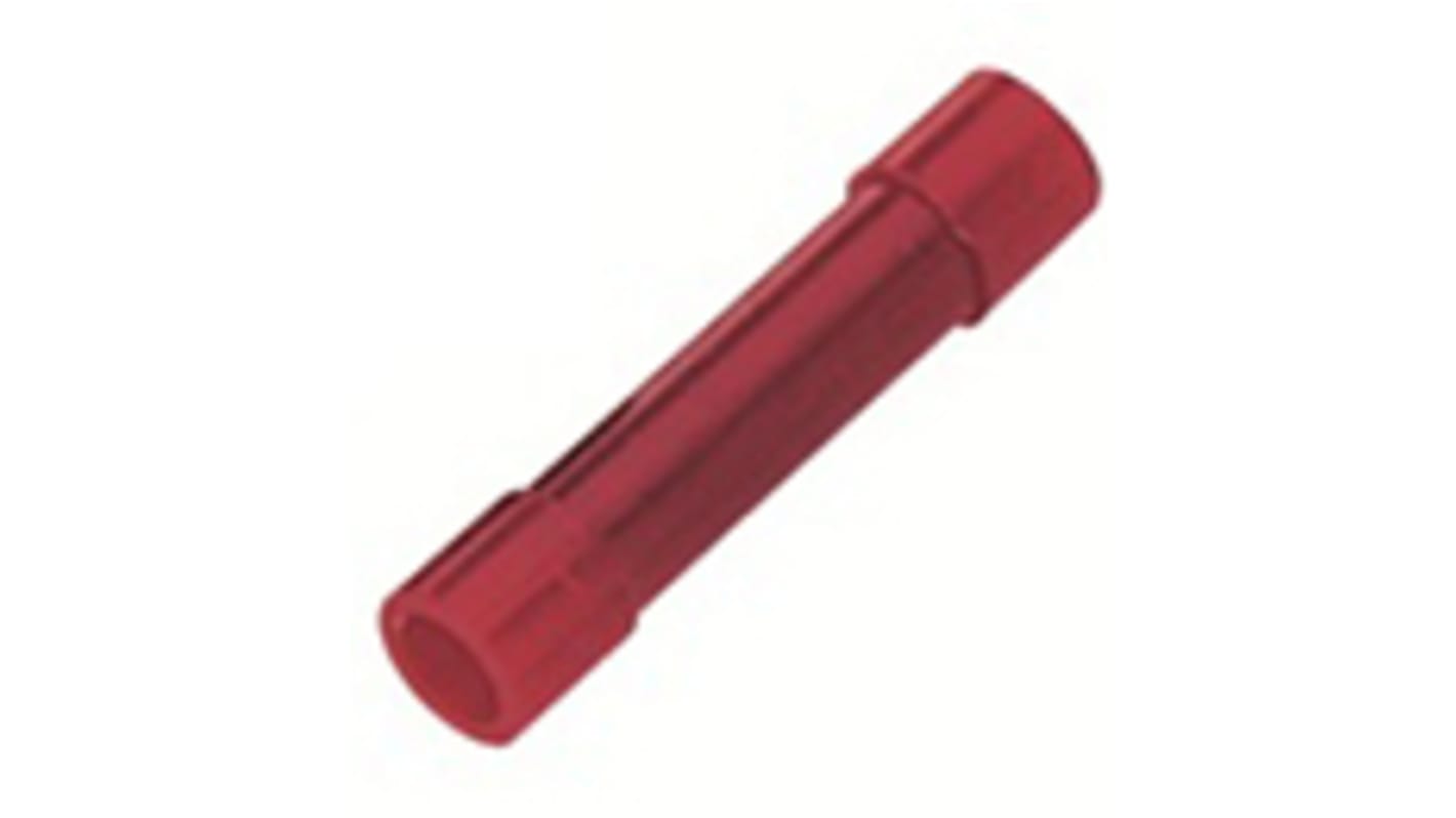 RS PRO Kabelspleißverbinder, Rot, 0,5 → 1,5 mm², 22 → 16 AWG, Ø 4mm, Ges.L 25mm, 0.5mm² - 1.5mm², 16AWG