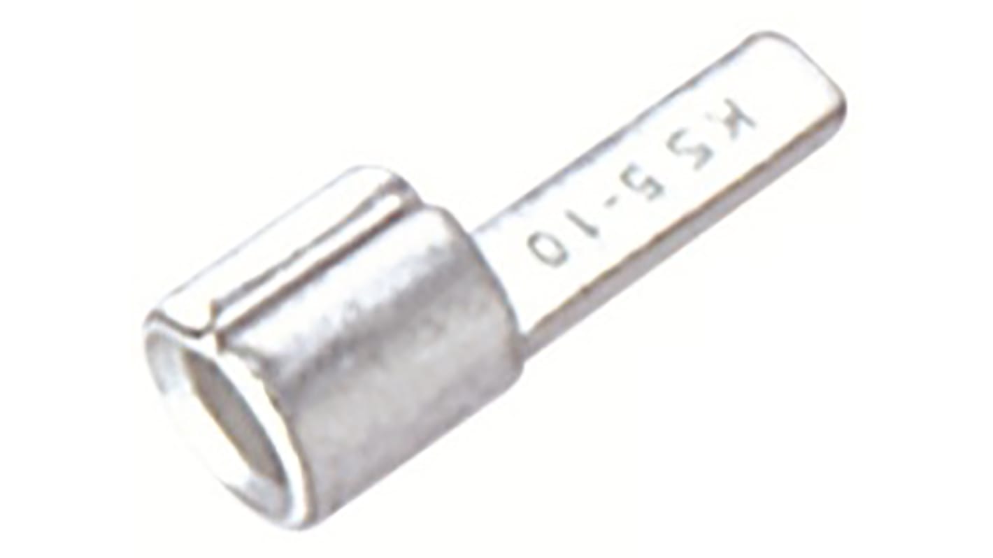 RS PRO Kabelschuh Flachstift , Unisoliert, L. 10mm, D. 1mm
