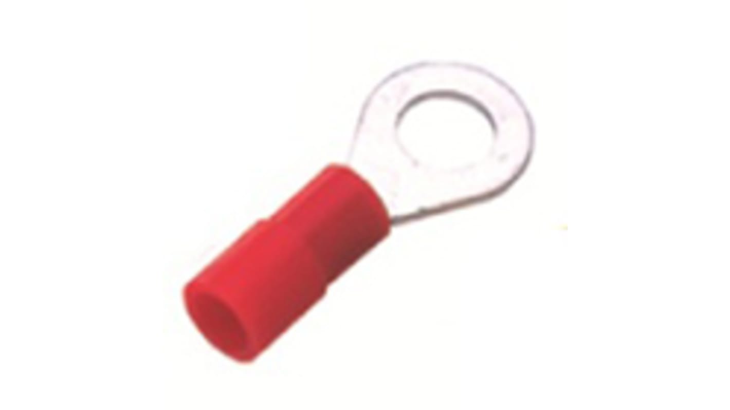 RS PRO Ringkabelschuh, Isoliert, Nylon, Rot, aussen ø 8mm, innen ø 4.3mm, max. 1.5mm², 4.3mm