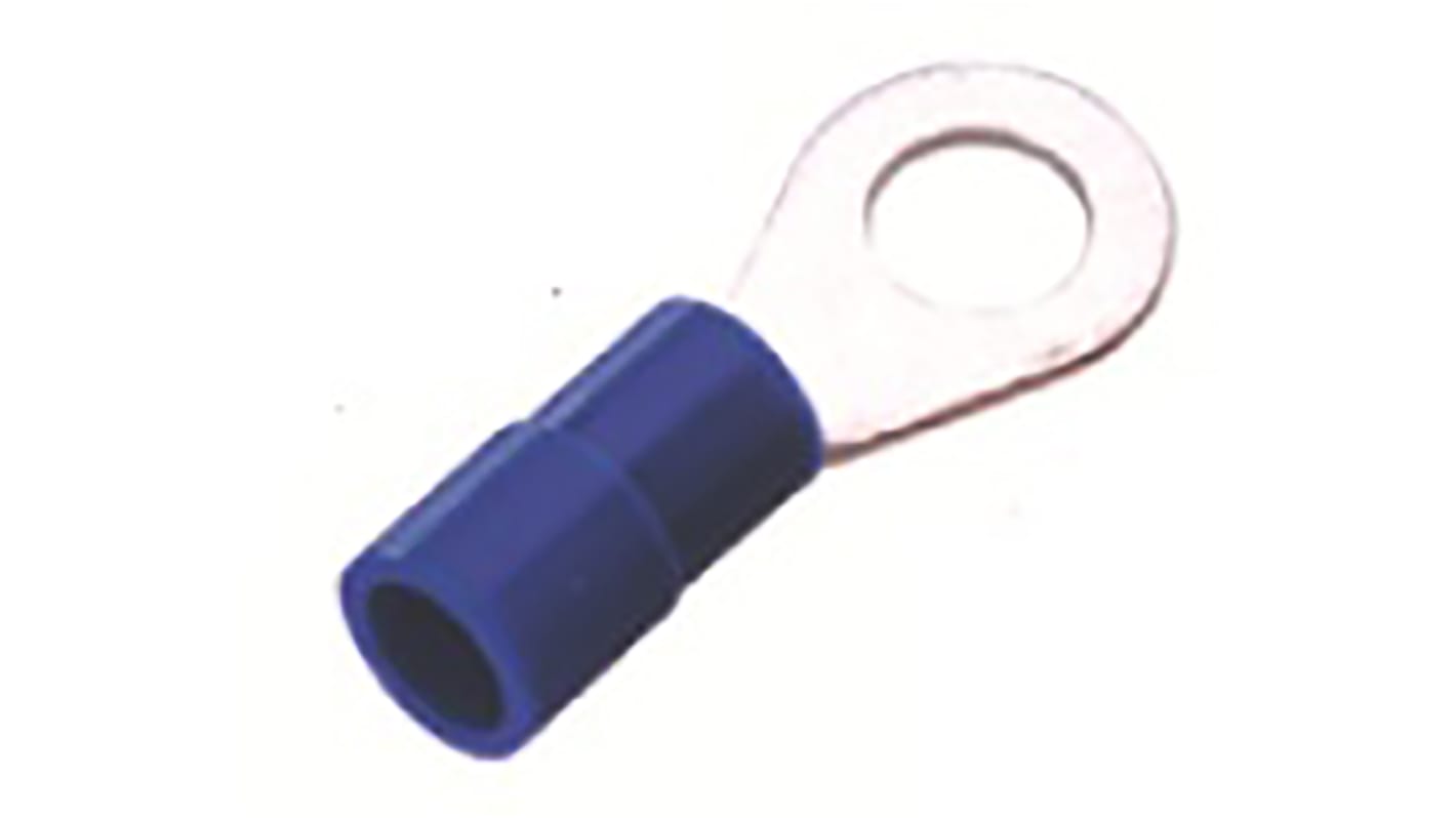 RS PRO Insulated Ring Terminal, 5.3mm Stud Size, 1.5mm² to 2.5mm² Wire Size, Blue