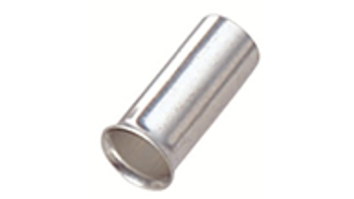 RS PRO Crimp Bootlace Ferrule, 7mm Pin Length, 2 mm, 2.5 mm Pin Diameter, 1.5mm² Wire Size