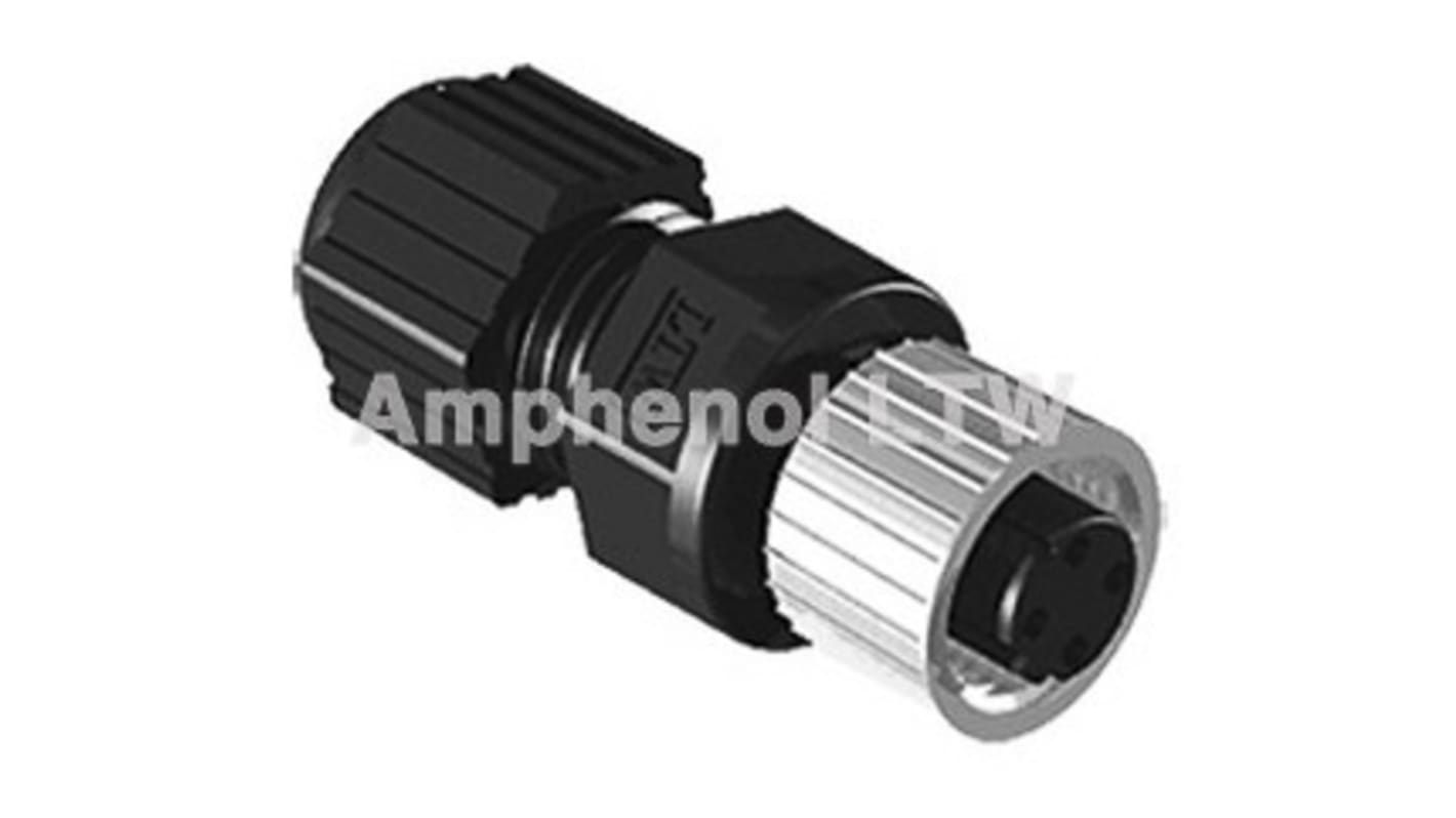 Amphenol Circular Connector, 4 Contacts, Cable Mount, M12 Connector, Socket, Female, IP68, M Series