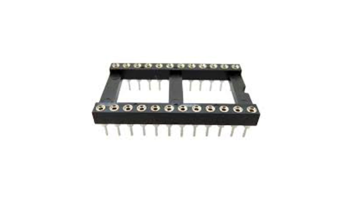 RS PRO 2.54mm Pitch Vertical 24 Way, Through Hole Turned Pin IC Dip Socket, 3A