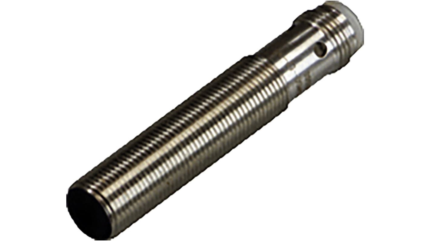 Pepperl + Fuchs Inductive Barrel-Style Proximity Sensor, M12 x 1, 8 mm Detection, PNP Output, 10 → 30 V dc, IP67