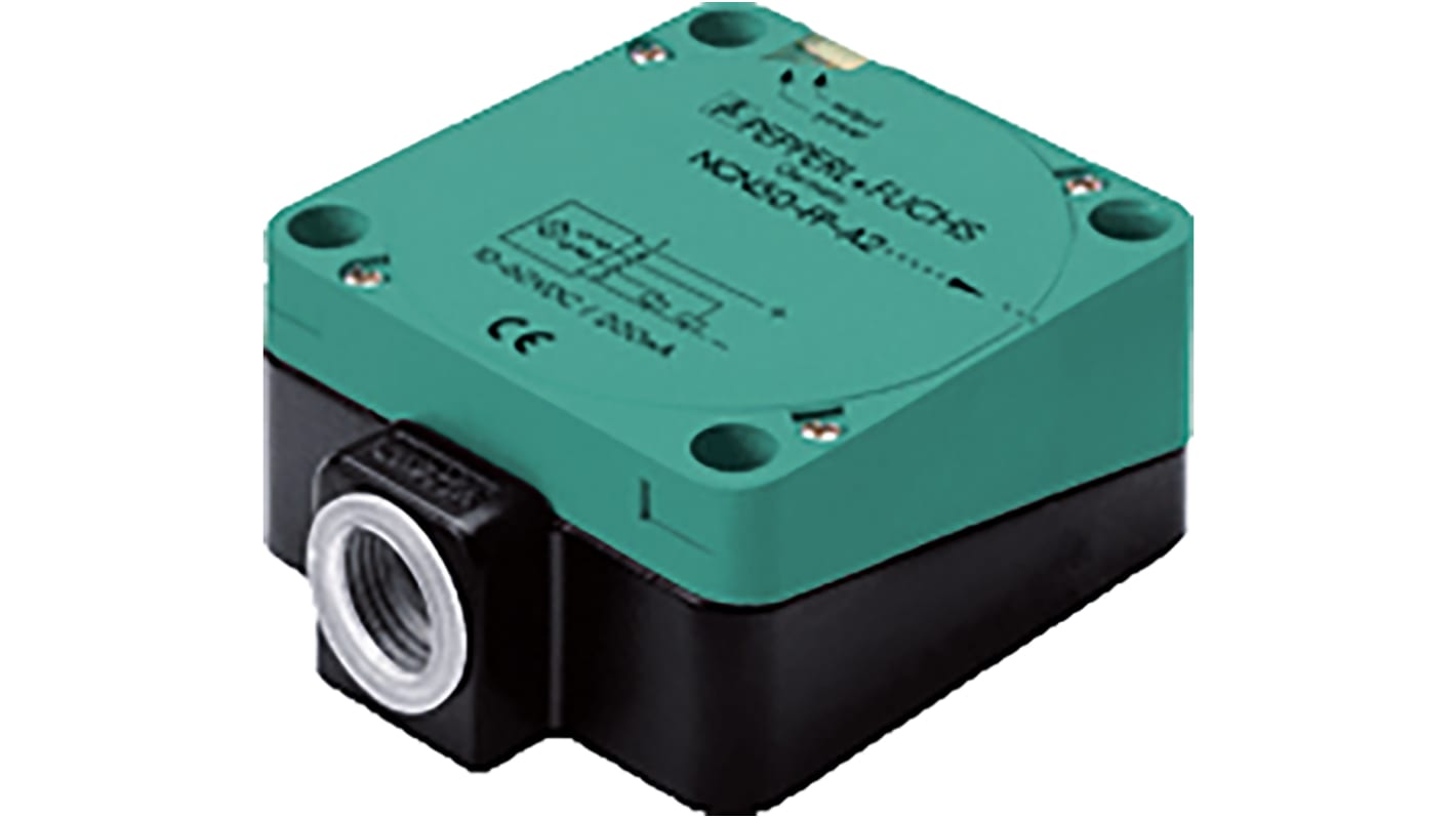 Pepperl + Fuchs Inductive Block-Style Proximity Sensor, 40 mm Detection, PNP Output, 10 → 60 V, IP68