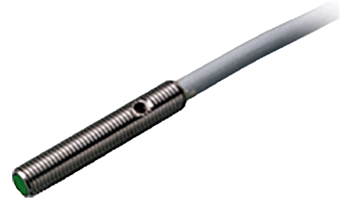 Pepperl + Fuchs Inductive Barrel-Style Proximity Sensor, M4 x 0.5, 0.6 mm Detection, PNP Output, 10 → 30 V dc,