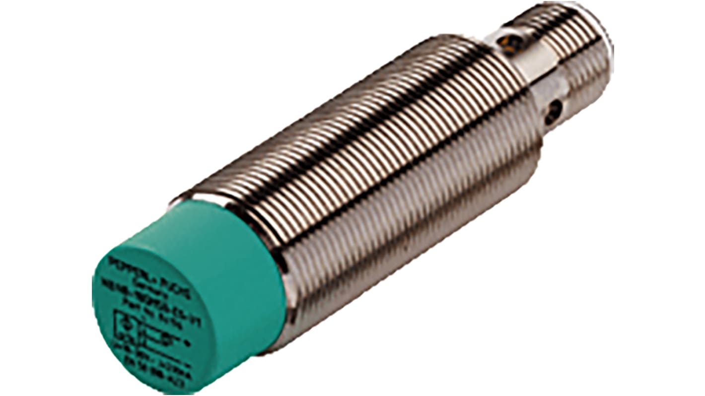 Pepperl + Fuchs Inductive Barrel-Style Proximity Sensor, M18 x 1, 12 mm Detection, PNP Output, 5 → 36 V dc, IP68