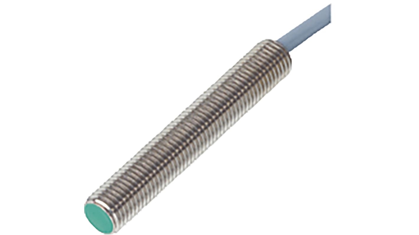 Pepperl + Fuchs Inductive Barrel-Style Proximity Sensor, M8 x 1, 2 mm Detection, PNP Output, 5 → 30 V dc, IP67