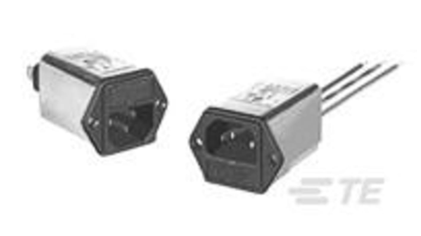 Filtro IEC TE Connectivity serie Corcom GC con conector C14, 250 V ac, 6A, 50/60Hz, 36.1 x 36 x 54mm