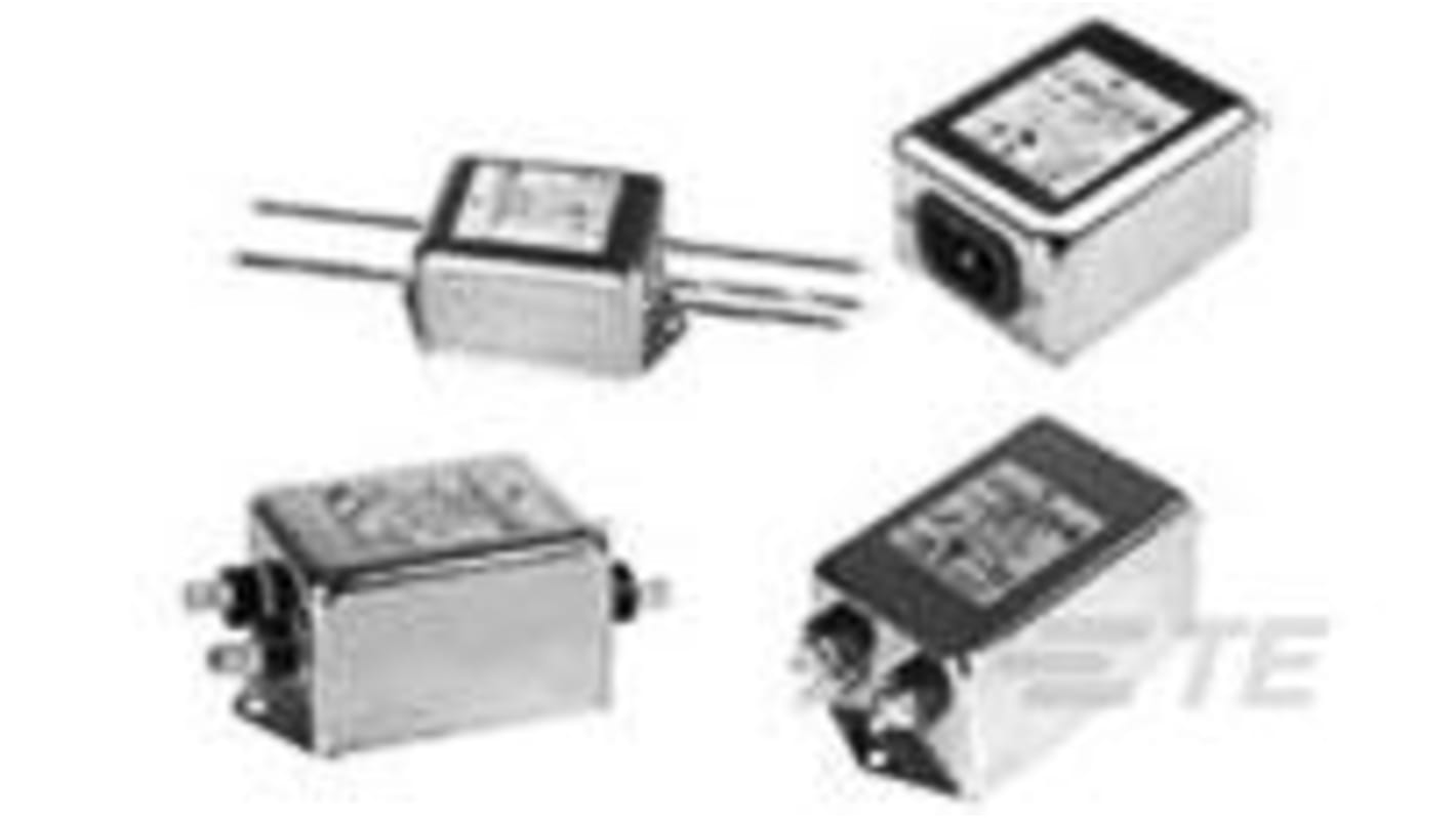 Filtro RFI TE Connectivity, 10A, 250 V ac, 50/60Hz, Montaje con Reborde, con terminales Faston, Serie Corcom R, 1 fase