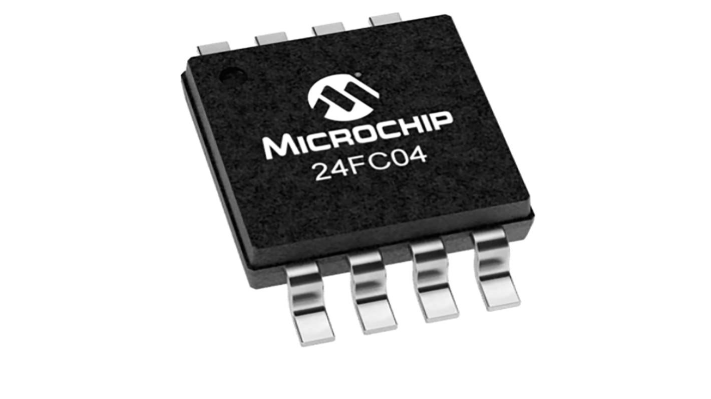 Microchip 24FC04-I/MS, 4kbit EEPROM Chip, 450ns 8-Pin MSOP Serial-2 Wire