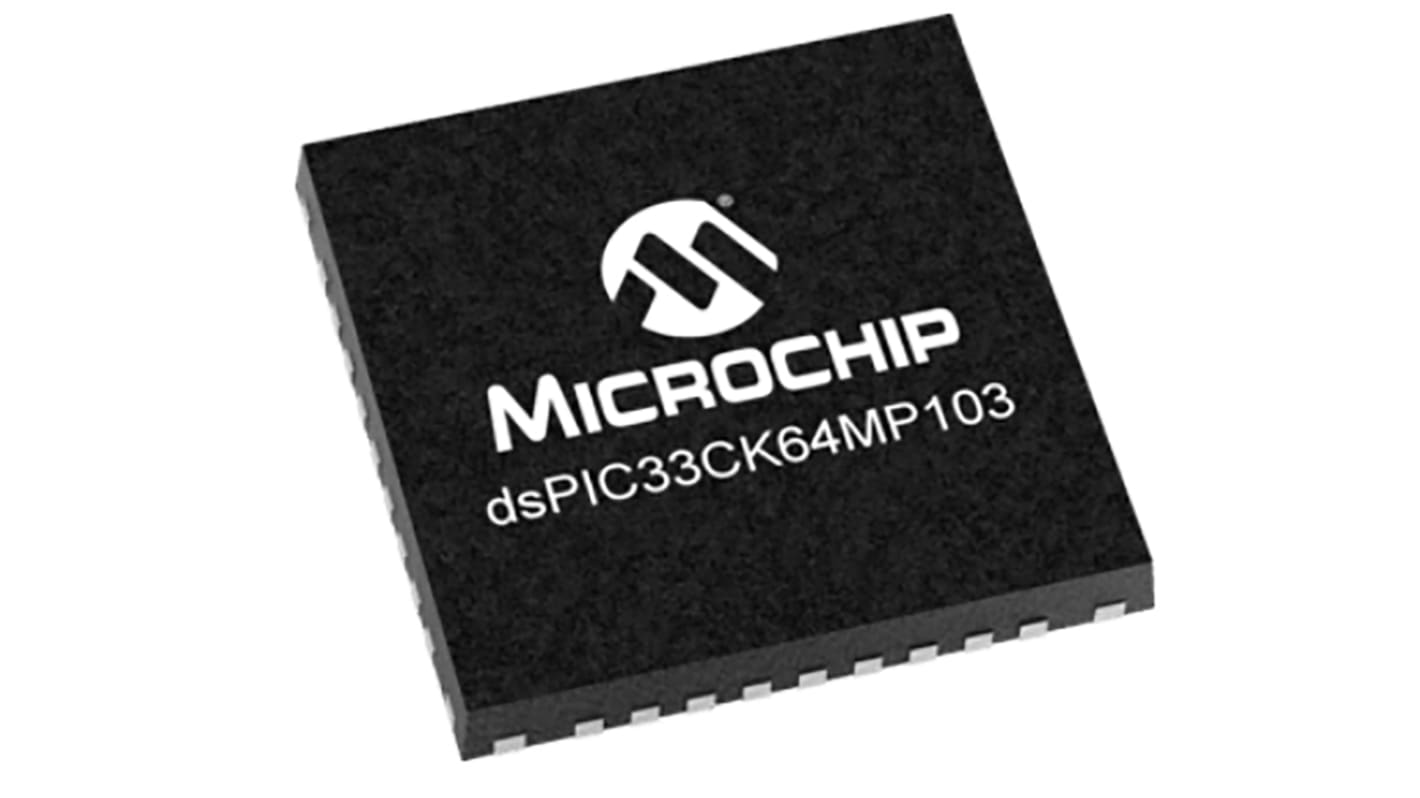 Microprocessore AEC-Q100 Microchip DSPIC33CK64MP103-I/M5, 16bit, 100MHz, UQFN 36 Pin