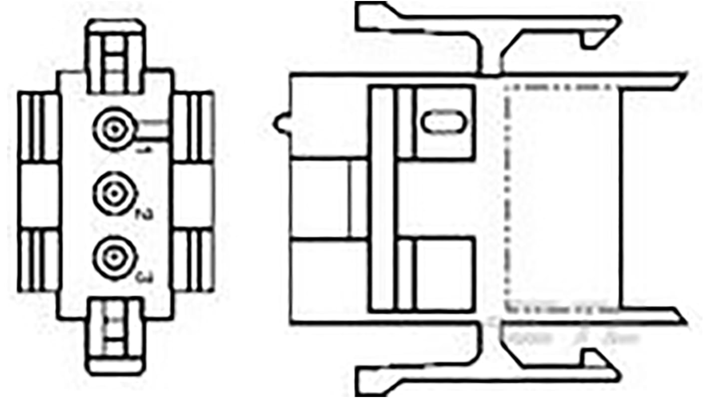 Boîtier pour connecteur CI Femelle, 3 contacts 1 rang , pas 4.2mm, Angle droit, Montage panneau, série AMP CAP