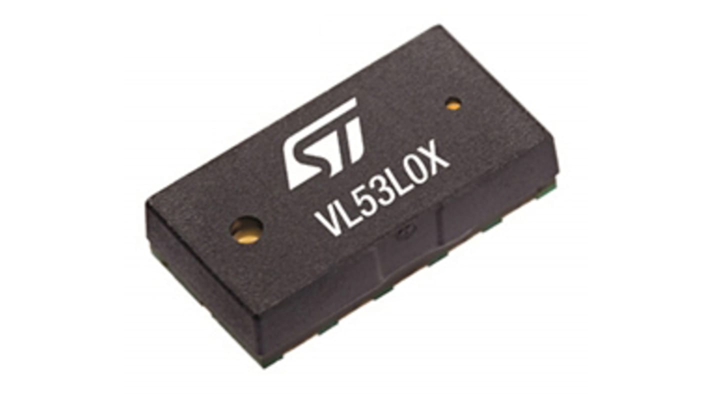 STMicroelectronics Optikai közelítésérzékelő VL53L0CXV0DH/1 Repülési idő, 400 kHz, érzékelés: 2m, 2,8 V, 12-tüskés, LGA