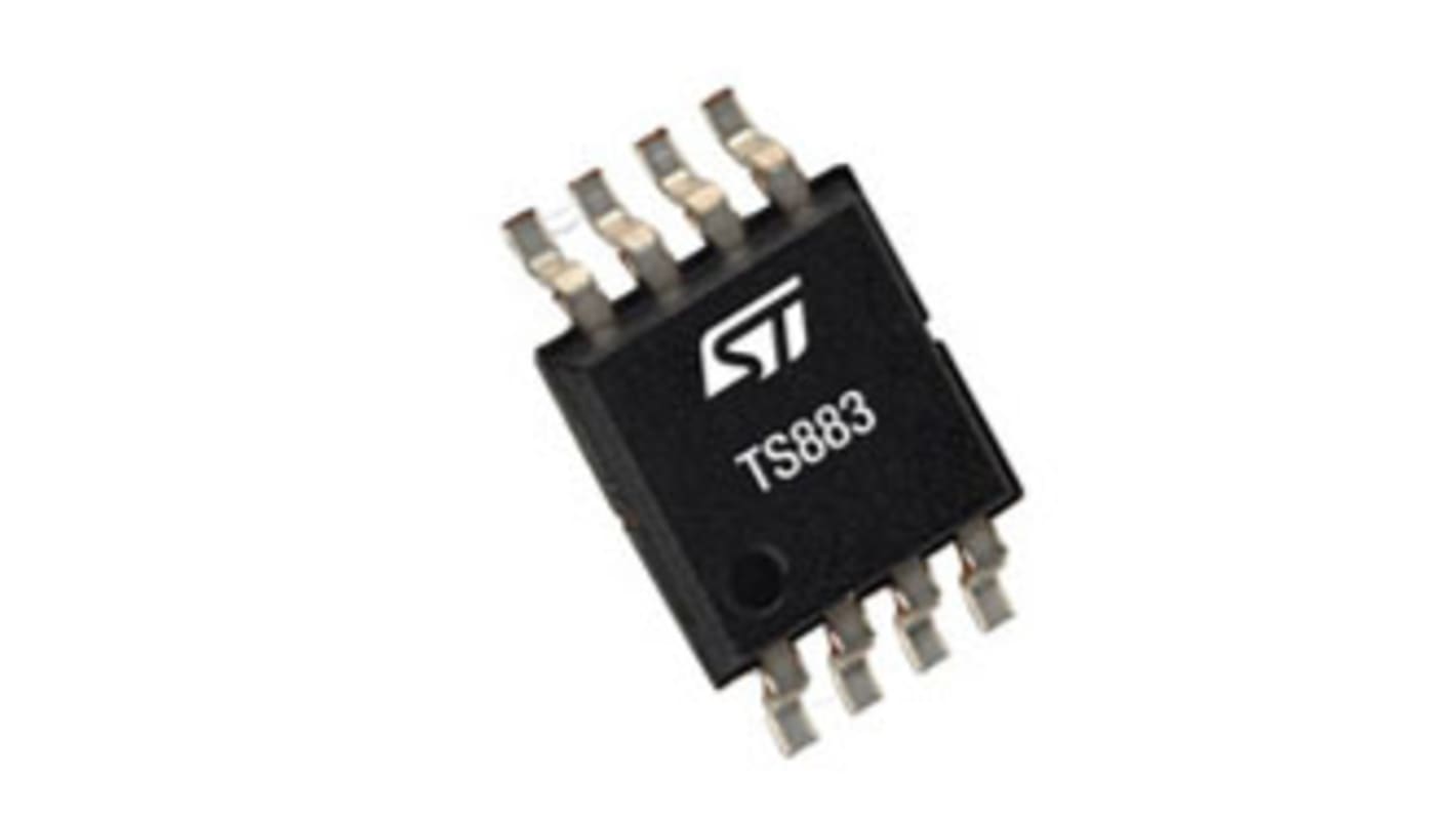 STMicroelectronics TS883IST komparátor, Rail to Rail (teljes feszültségtartomány) 2-csatornás, 8-tüskés, MiniSO