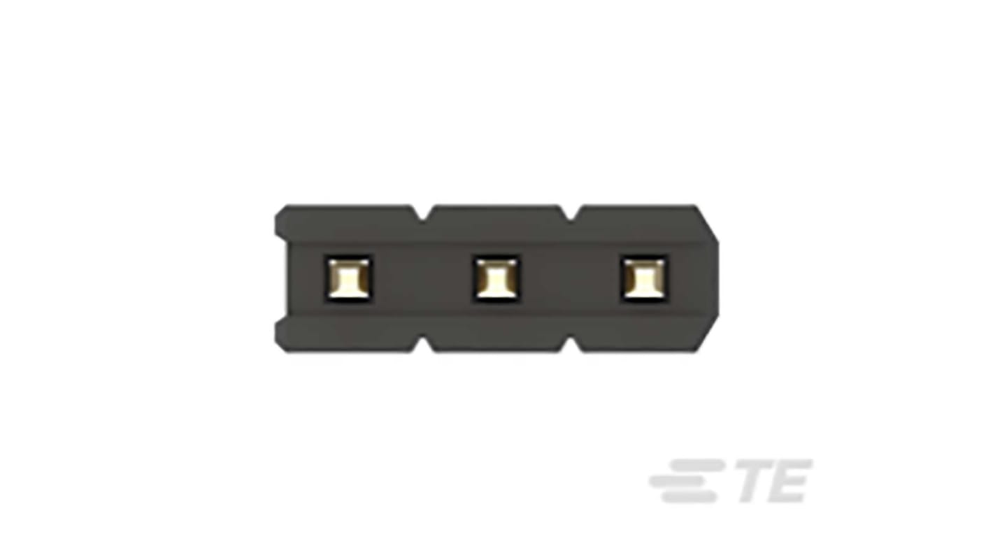 TE Connectivity AMPMODU Series Straight Through Hole Pin Header, 3 Contact(s), 2.0mm Pitch, 1 Row(s), Unshrouded