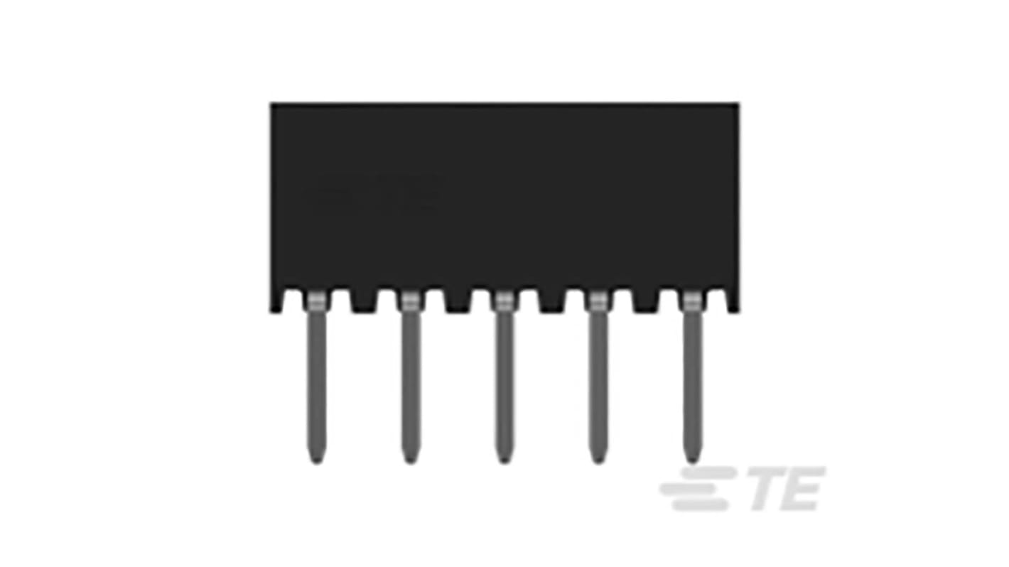 TE Connectivity AMPMODU Series Straight Through Hole Mount PCB Socket, 10-Contact, 2-Row, 2mm Pitch, Solder Termination