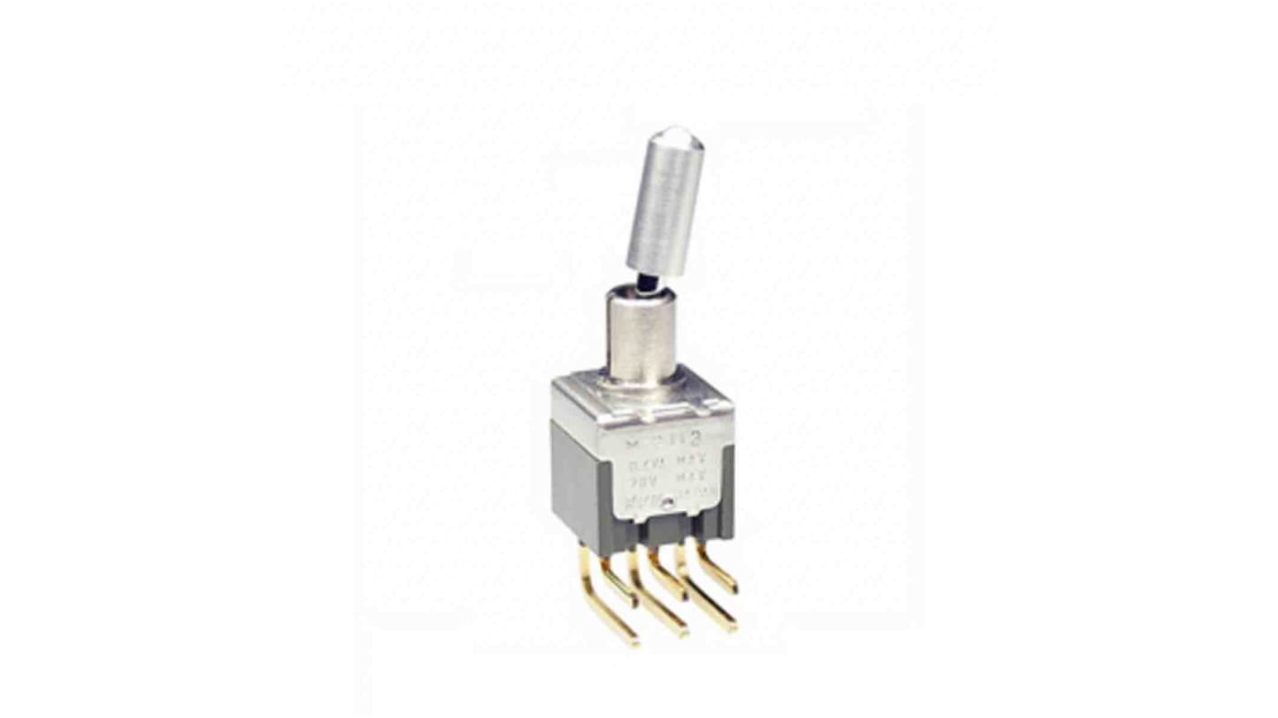 NKK Switches Toggle Switch, Panel Mount, On-Off-On, SPDT, Solder Lug Terminal, 30 V dc, 125V ac