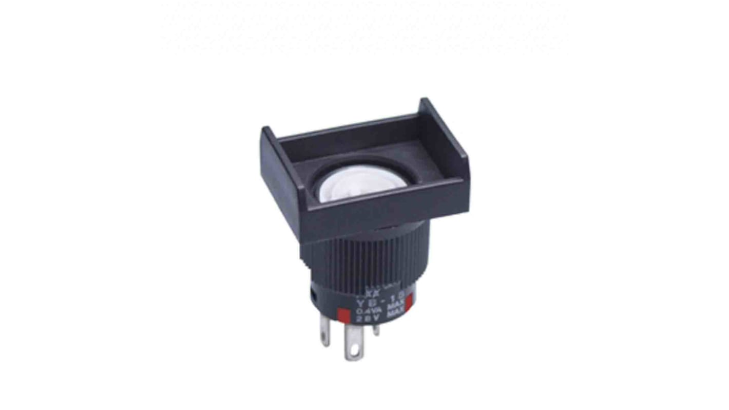 NKK Switches YB Series Push Button Switch, Momentary, Panel Mount, 16mm Cutout, SPDT, 28V, IP65