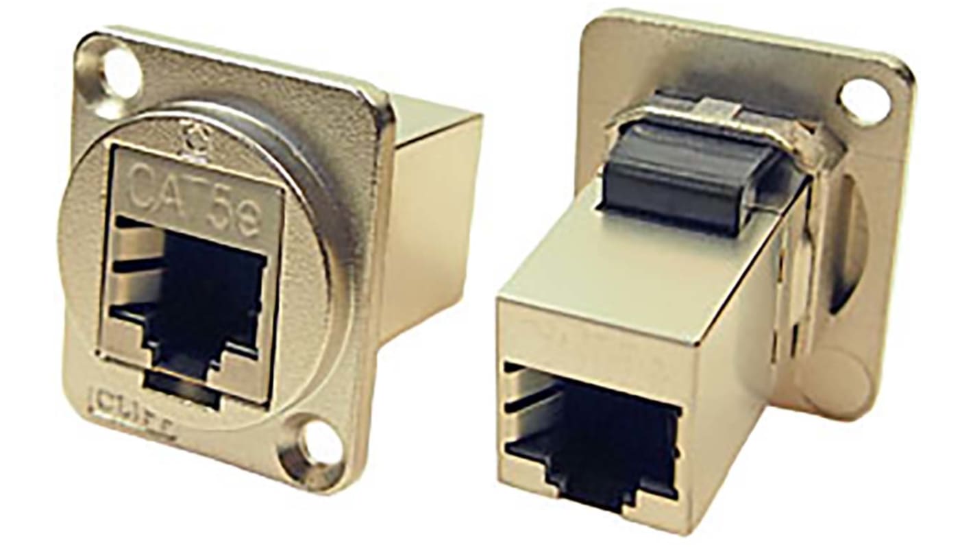 RS PRO Single-Port RJ45 Feedthrough Connector, Cat5e, Shielded