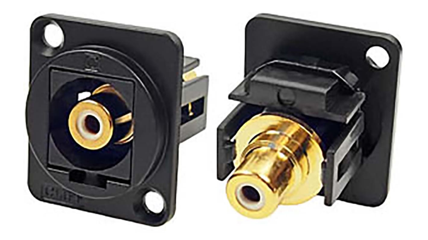 RS PRO White Panel Mount RCA Socket, Gold over Nickel, 2A