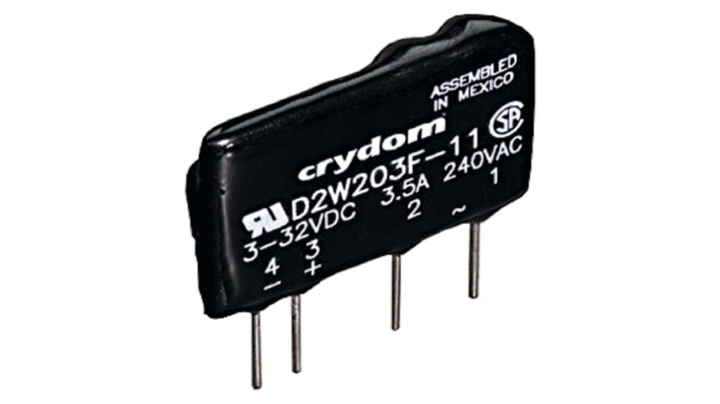 Sensata Crydom D2W Series Solid State Relay, 3 A Load, PCB Mount, 280 V rms Load, 32 V dc Control