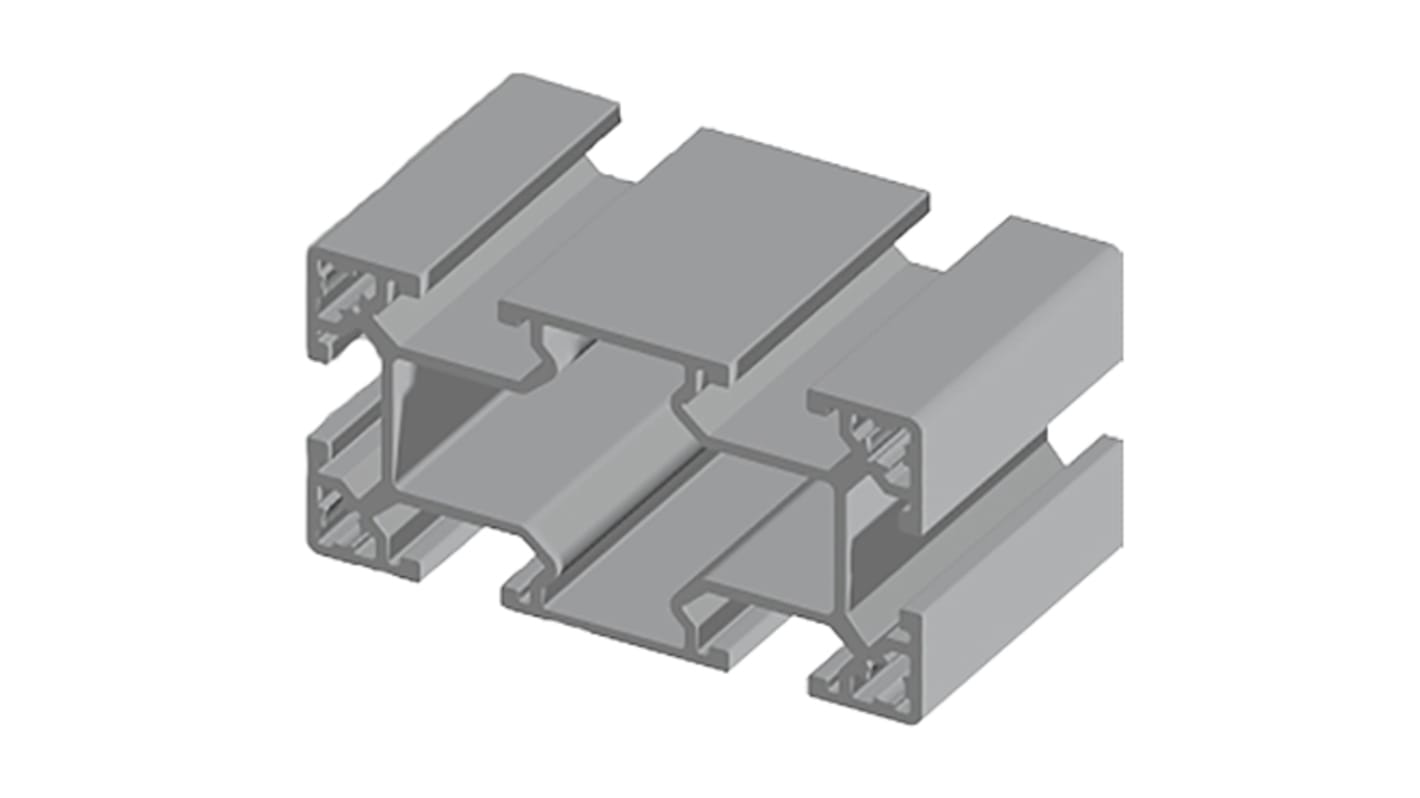 Perfil de Aluminio Plateado, perfil de 44 x 88 mm x 2000mm de longitud