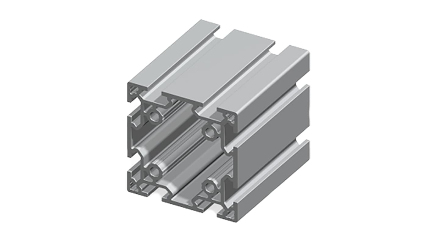 Perfil de Aluminio Plateado, perfil de 88 x 88 mm x 2000mm de longitud