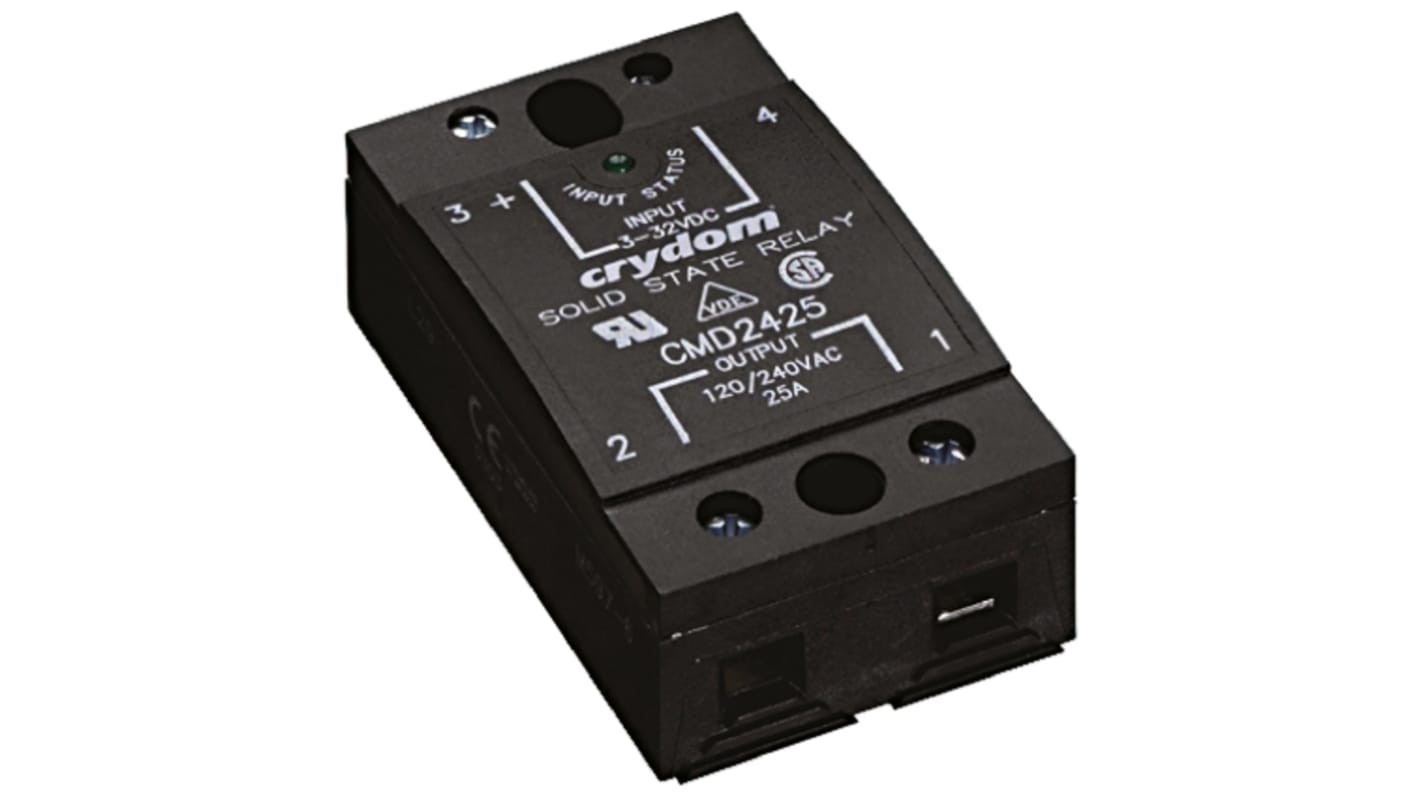 Sensata / Crydom Solid State Relay, 25 A Load, Panel Mount, 280 V Load, 32 V Control