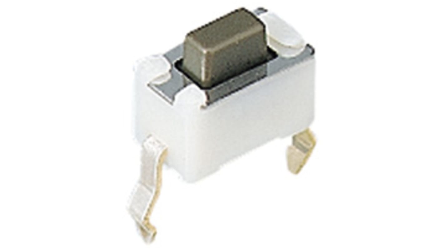 Grey Plunger Tactile Switch, SPST 50 mA@ 12 V dc