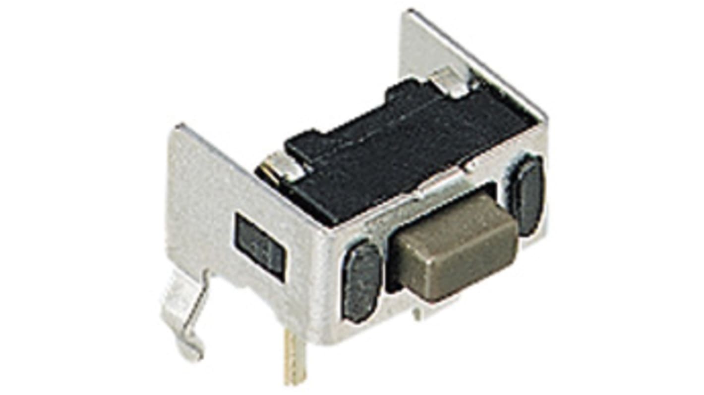 Grey Plunger Tactile Switch, SPST 50 mA@ 12 V dc