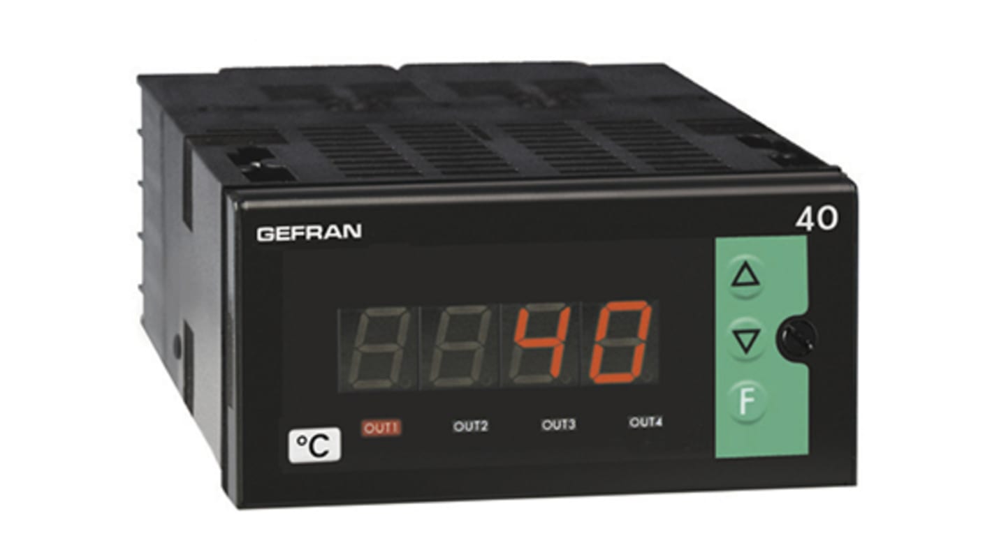 Indicatore di temperatura Gefran 40T96, 11 → 27 V ca/cc, 108 x 48mm, 2 uscite Relè