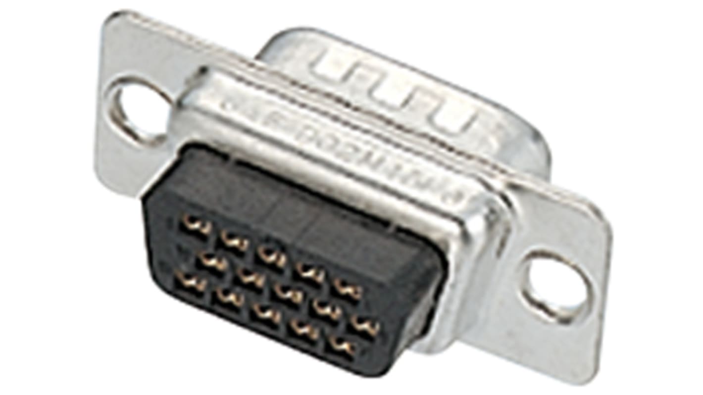 JAE 15 Way Cable Mount D-sub Connector Plug, 0.5mm Pitch