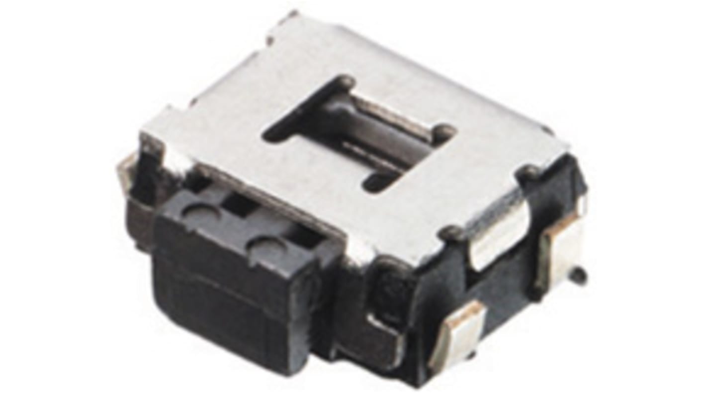 Black Tactile Switch, SPST 50 mA @ 12 V ac 1.65mm