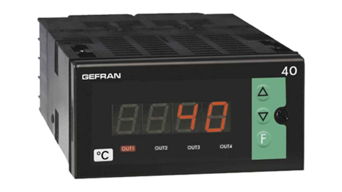 Controlador de temperatura ON/OFF Gefran serie 40T96, 96 x 48mm, 100 → 240 V ac / dc Termopar de tipo K, 1