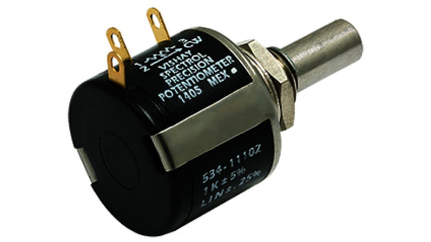 Potentiomètre Rotatif Vishay 533, 1kΩ max, 3 tours , Ø axe 6,35 mm, Montage panneau