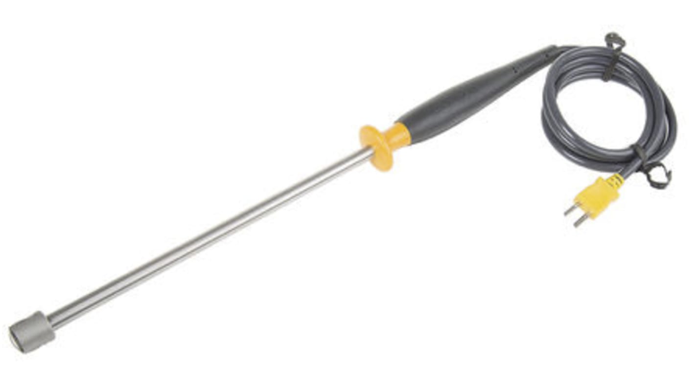 Fluke K Surface Temperature Probe, 322.6mm Length, 22.9mm Diameter, +600 °C Max, With SYS Calibration