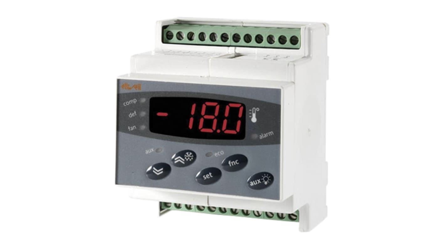 Eliwell On/Off Temperature Controller, 70 x 85mm, PTC Input, 230 V ac Supply