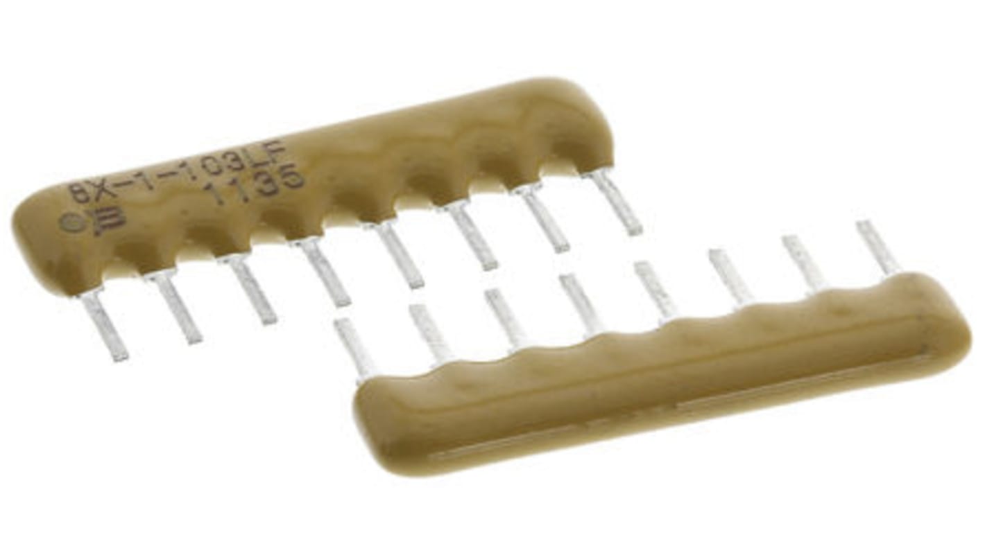 Bourns, 4600X 220Ω ±2% Bussed Resistor Array, 7 Resistors, 1W total, SIP, Through Hole