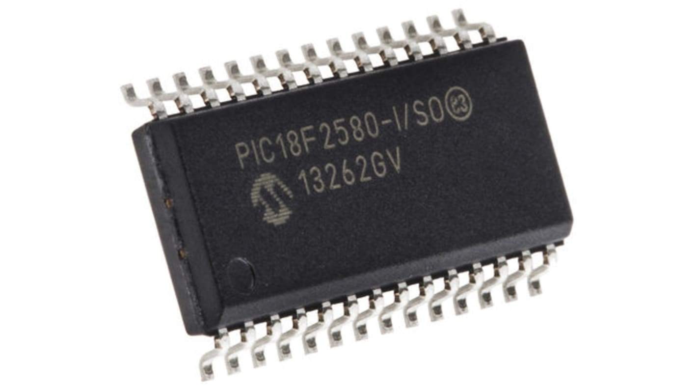 Microcontrôleur, 8bit, 1,536 ko RAM, 32 kB, 256 B, 40MHz, SOIC 28, série PIC18F