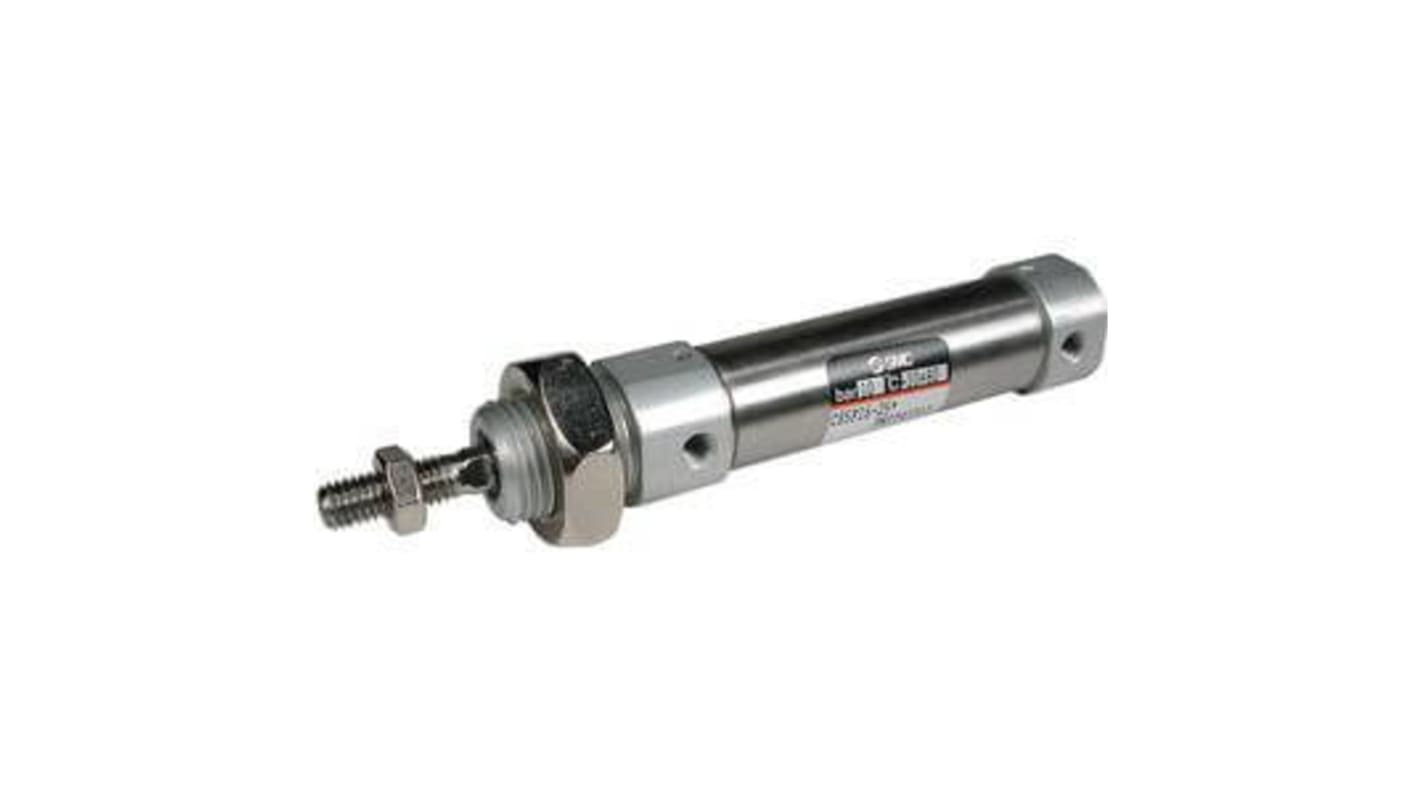 SMC Pneumatic Roundline Cylinder - 12mm Bore, 25mm Stroke, C85 Series, Single Acting