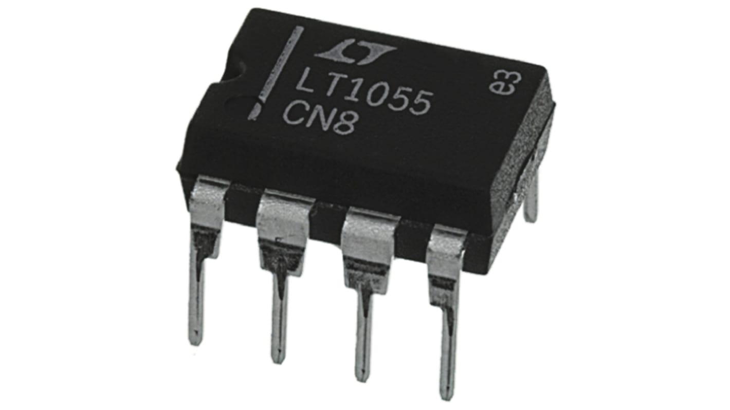 Analog Devices オペアンプ, スルーホール, 1回路, デュアル電源, LT1055CN8#PBF