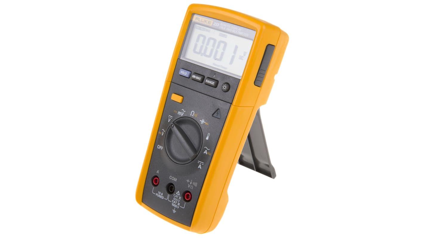 Fluke 233 Handheld Digital Multimeter, True RMS, 10A ac Max, 10A dc Max
