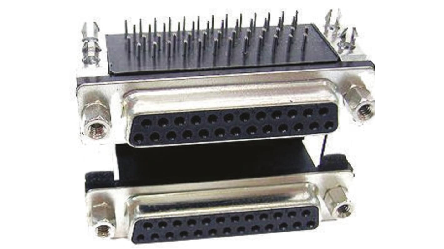 Amphenol L17H Sub-D Steckverbinder Buchse abgewinkelt, 25-polig / Raster 2.77mm, Durchsteckmontage  Lötanschluss