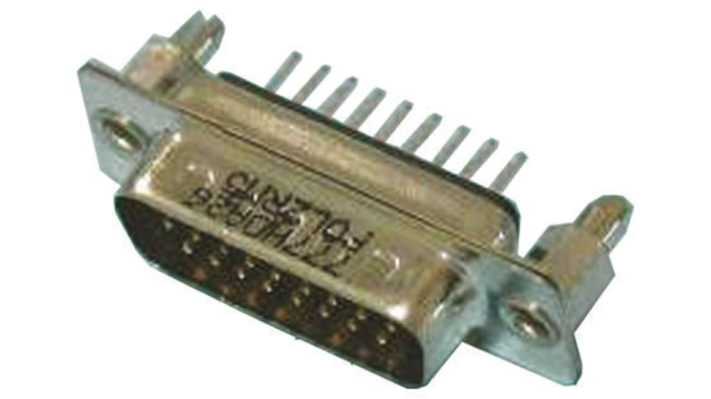 Amphenol ICC L717HD 15 Way Through Hole D-sub Connector Plug, with 4-40 UNC Threaded Inserts, Boardlocks